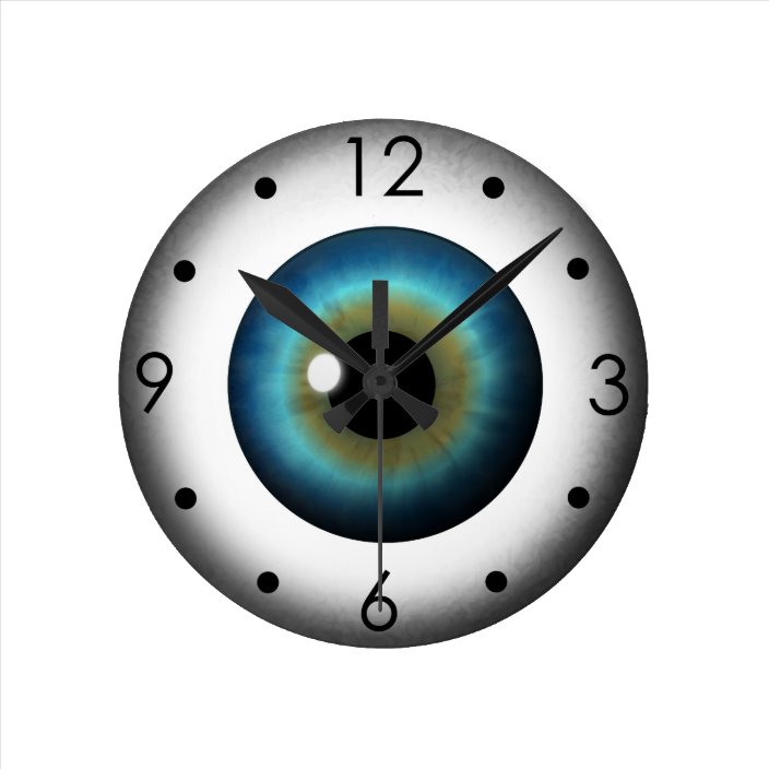 Blue Eyeball Iris Eye Custom Medium Round Clock 4325