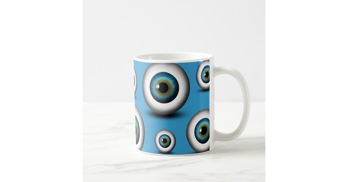 Blue Eyeball Iris Eye Fun Cool Custom Mug Zazzle Com