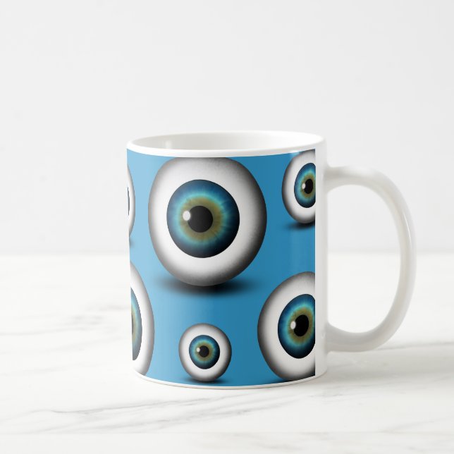 Blue Eyeball Iris Eye Fun Cool Custom Mug (Right)