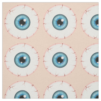 Blue Eyeball Pattern Halloween Bloodshot Eyeball Fabric
