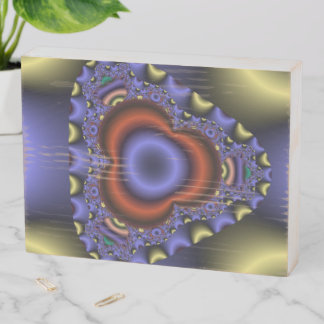 Blue Eyeball Peering Out Fractal Wooden Box Sign