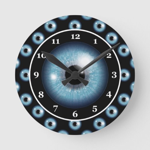 Blue eyeball round clock