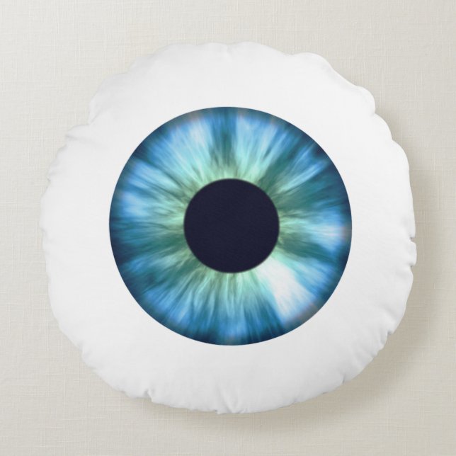 Blue Eyeball Round Pillow (Front)