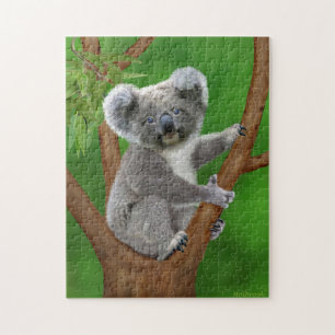 Blue-Eyed Baby Koala Bear Jigsaw Puzzle