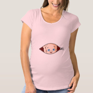 Blue Eyed Baby Peeking Maternity T-Shirt