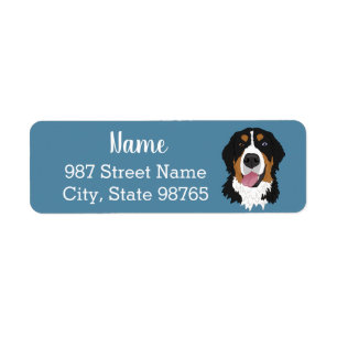 Blue Eyed Bernese Mountain Dog Label