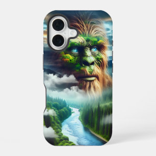 Blue Eyed Bigfoot in the Mountains iPhone 16 Case
