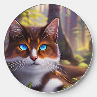 Blue Eyed Cat in the Woods Wireless Charger