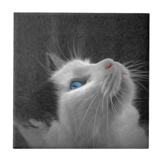 Blue Eyed Cat Photo Tile