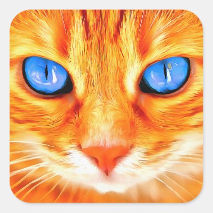 Blue-eyed Cat Square Sticker