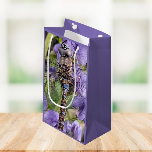 Blue_Eyed Darner Dragonfly on Flower Small Gift Bag