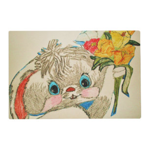 BLUE EYED EASTER BUNNY Placemat