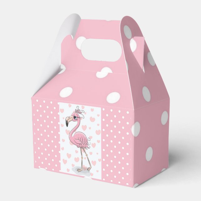 Blue Eyed Flamingo Favor Boxes (Front Side)