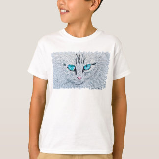 Blue Eyed Fluffy Cat T-Shirt