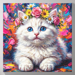 Blue Eyed Garden Fluff Wall Art Canvas Photo Tile