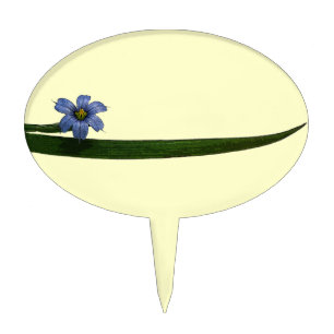 Blue-eyed grass flower and leaf cake topper