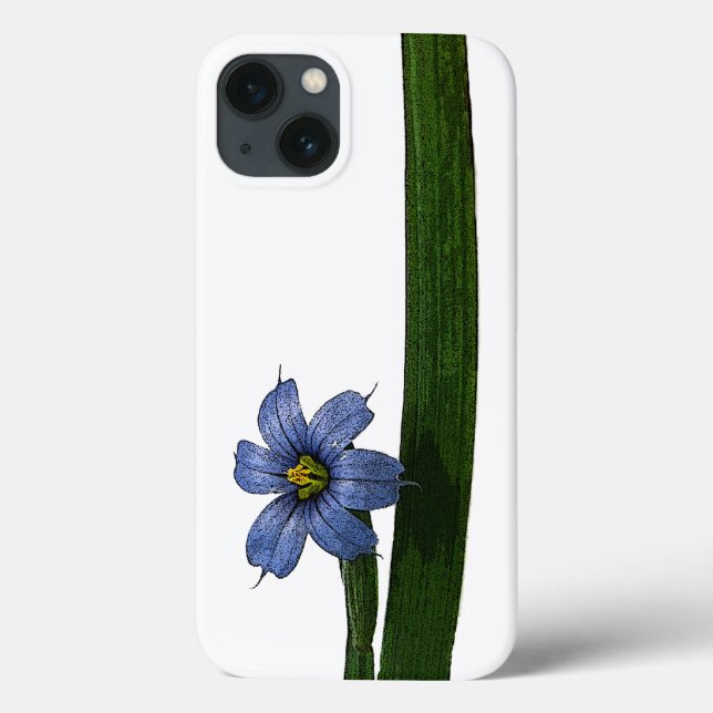 Blue-eyed grass flower and leaf Case-Mate iPhone case (Back)