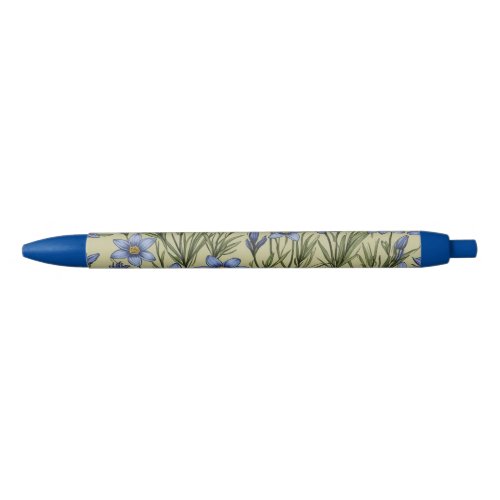 Blue_Eyed Grass flower pattern Black Ink Pen