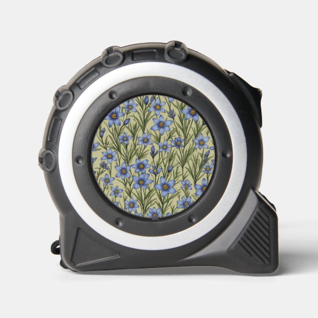 Blue-Eyed Grass flower pattern Tape Measure (Front)