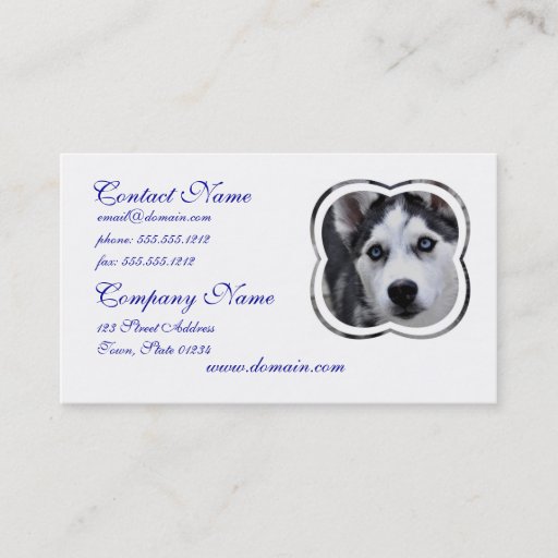 Customizable Blue Eyed Husky Business Cards