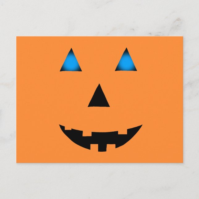 Blue Eyed Jack-O-Lantern Postcard (Front)