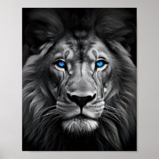 Blue Eyed Lion Poster