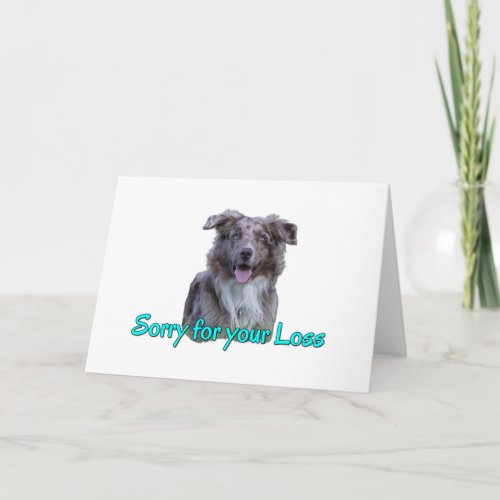 Blue Eyed Merle Cattle Dog Condolence Sorry Loss Card