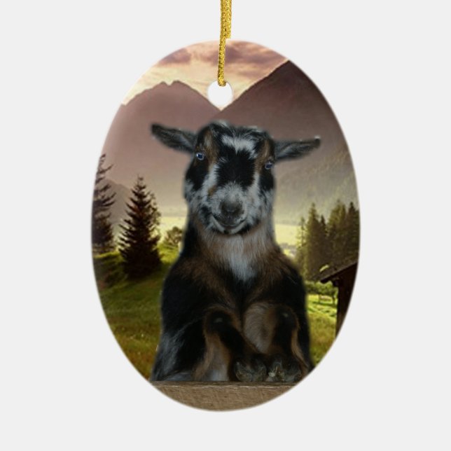 BLUE EYED NIGERIAN DWARF CHRISTMAS ORNAMENT (Front)