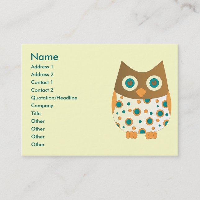 Blue-Eyed Owl Business Card (Front)