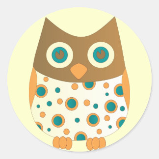 Blue-Eyed Owl Classic Round Sticker