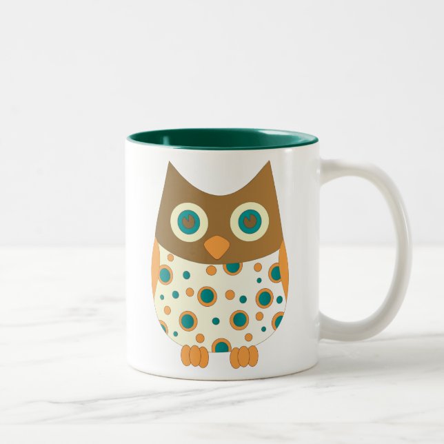 Blue-Eyed Owl Two-Tone Coffee Mug (Right)