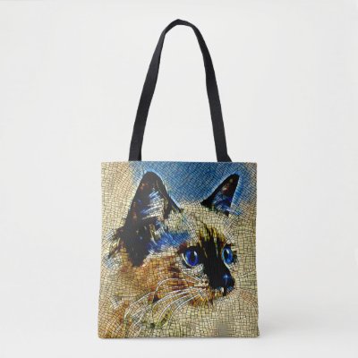 Blue Eyed Siamese Cat Mosaic Tiles