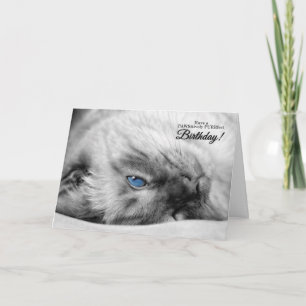 Blue Eyed Siamese for Cat Lover's Birthday Card