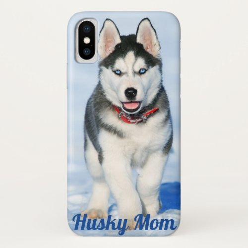 Blue Eyed Siberian Husky _ Husky Mom I Phone Case