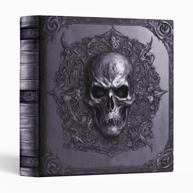 Blue Eyed Skull Gothic Horror  3 Ring Binder (Front/Spine)