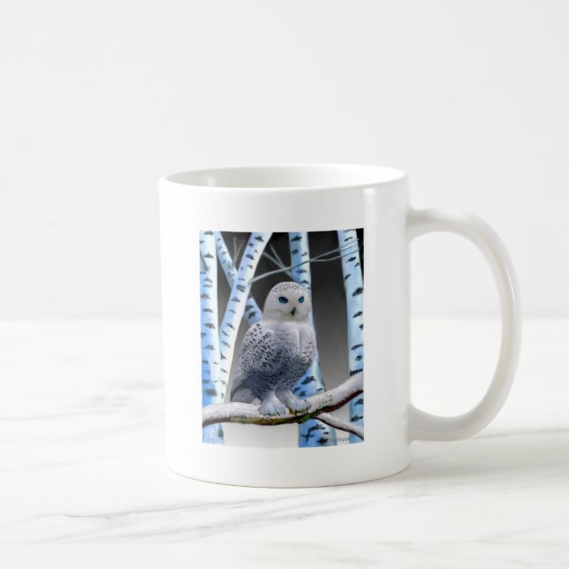 Blue-eyed Snow Owl Coffee Mug (Right)