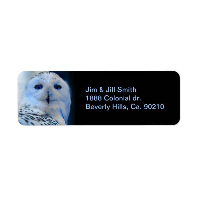Blue Eyed Snow Owl Label (Front)