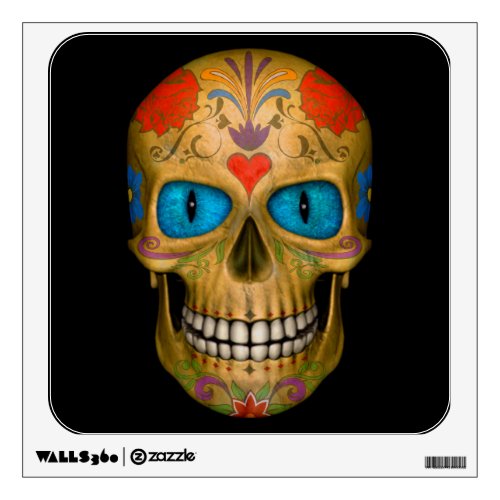 Blue Eyed Sugar Skull Zombie  Undead  Wall Decals