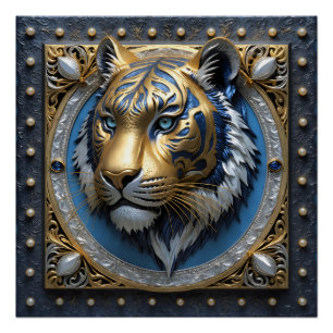Blue Eyed Tiger Poster