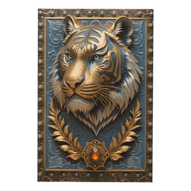 Blue Eyed Tiger Wood Wall Art (Front)