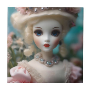 Blue Eyed Vintage Doll, Ceramic Tile