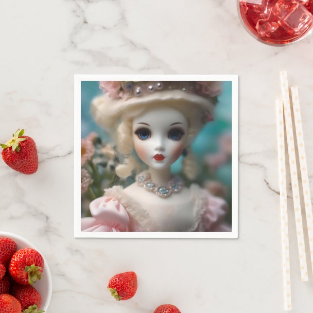 Blue Eyed Vintage Doll, Napkins (Insitu)