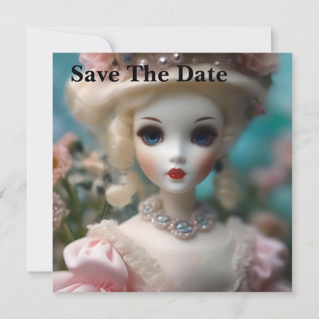 Blue Eyed Vintage Doll, Save The Date (Front)