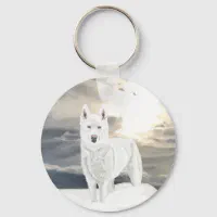 Husky Dog Keychain with Name - 3D printed gift