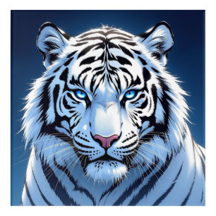 Blue eyed White Tiger Ai Art