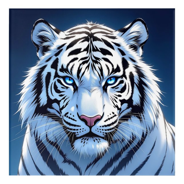 Blue eyed White Tiger Ai Art (Front)