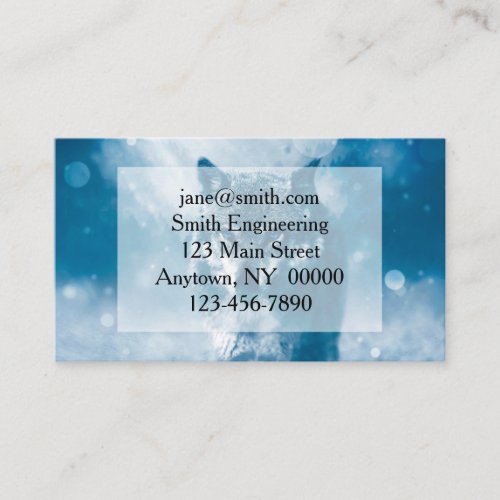 Blue eyed wolf business card