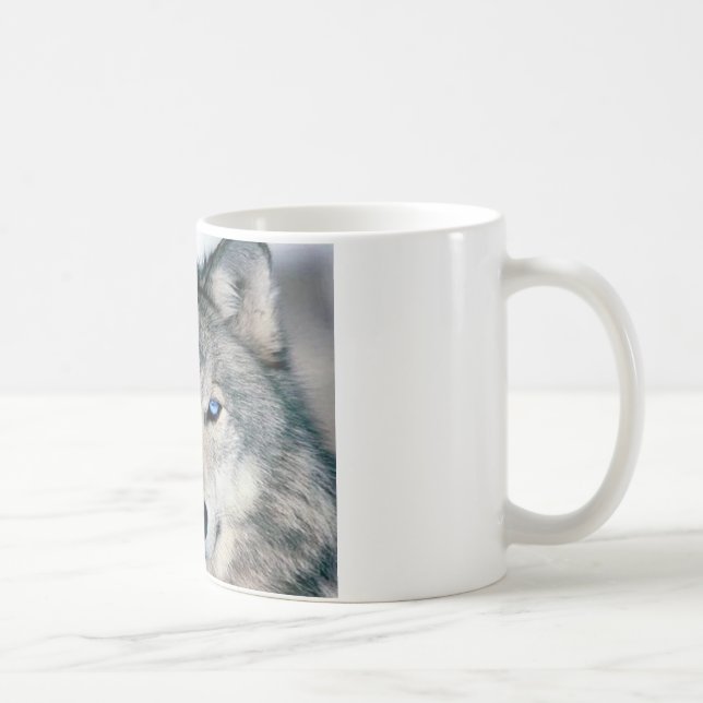 Blue Eyed Wolf Coffee Mug (Right)