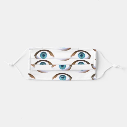 blue eyes adult cloth face mask (Front, Folded)