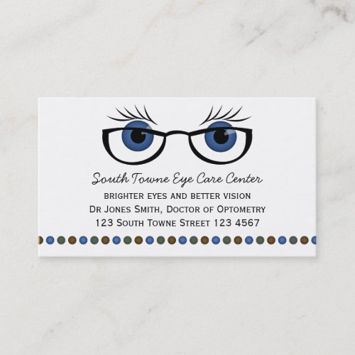 Blue Eyes and Glasses Business Card Template